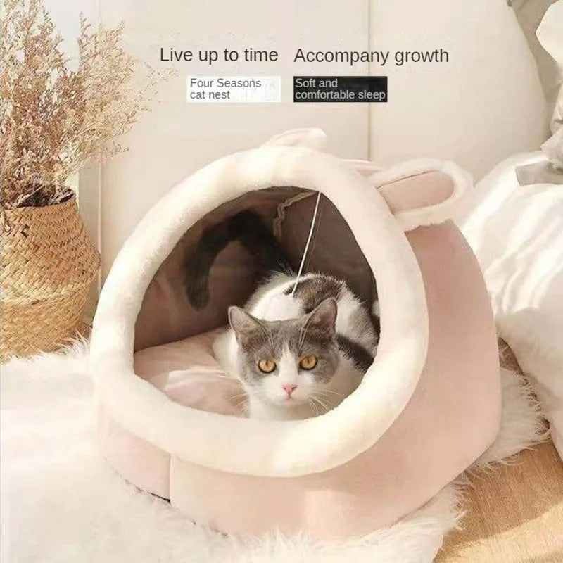 House For Cat Pet Supplies Accessories Cat House Nest Products Washable Winter Warm Cat Cave Bed Castle For Small Animals Houses