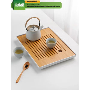 KAWASIMAYA Japanese Style Tea Tray Home Kung Fu Tea Set Tray Small Tea Sea Tea Table for One Person to Put Tea Cups Draining Tra