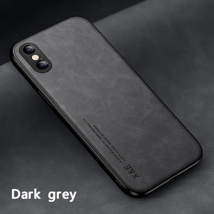 KEYSION Luxury Leather Case for iPhone XS Max XR X Silicone Shockproof Phone Back Cover for iPhone SE 2020 SE 2022 SE3 8 7 Plus