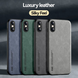 KEYSION Luxury Leather Case for iPhone XS Max XR X Silicone Shockproof Phone Back Cover for iPhone SE 2020 SE 2022 SE3 8 7 Plus