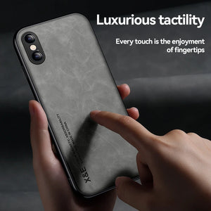 KEYSION Luxury Leather Case for iPhone XS Max XR X Silicone Shockproof Phone Back Cover for iPhone SE 2020 SE 2022 SE3 8 7 Plus