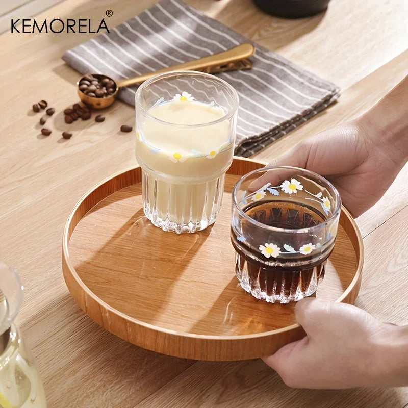 Kemorela 4 sizes Round Acacia Wood Serving Tray Decorative Tray Farmhouse Candle Holder Tray for Kitchen Counter Home Decoration