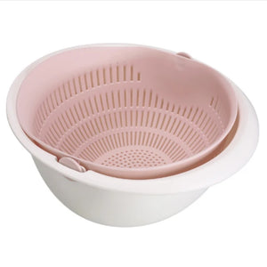 Kitchen Drain Basket Bowl Taomi Kitchen Strainer Noodles Washing Vegetables Fruits Double Drain Basket Home