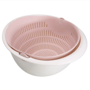 Kitchen Drain Basket Bowl Taomi Kitchen Strainer Noodles Washing Vegetables Fruits Double Drain Basket Home