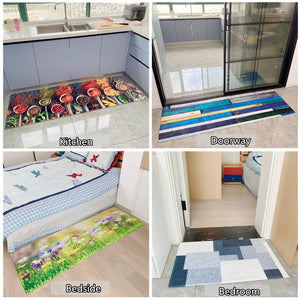 Kitchen Floor Mat Hallway Entrance Doormat Home Living Room Children Bedroom Decoration Long Carpet Bath Door Anti-Slip Foot Rug