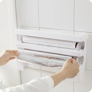 Kitchen Organizer Paper Towel Holder Cling Film Cutting Holders Sauce Bottle Tin Foil PaperKitchens Wall Hanging Storage Rack