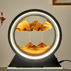 LED Light Creative Quicksand Table Lamp Moving Sand Art Picture 3D Hourglass Deep Sea Sandscape Bedroom Lamp for Home Decor Gift