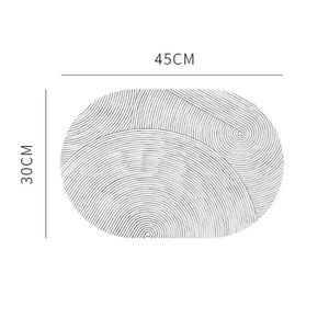 Leather Table Mat Light Luxury Oval Nordic Abstract Printed Placemat Waterproof Oilproof Heatinsulated Plate Bowl Pad Home Deco