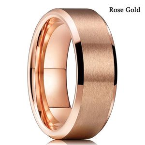 Luxury Jewelry Men's Ring 8mm Black Stainless Steel Wedding Ring Inlay Koa Wood Sawtooth Edge Rings for Men Wedding Band Jewelry