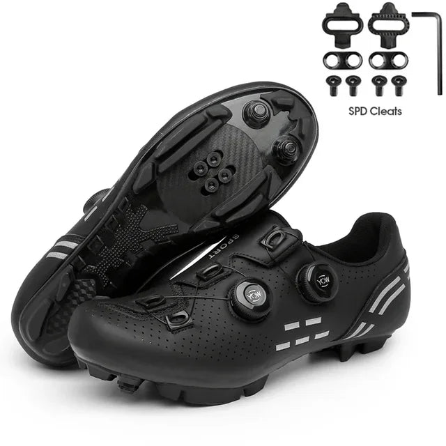 MTB Flat Shoes with Clits Man Speed Route Cycling Sneakers Women  Road Dirt Bike Footwear Biking Calas Racing Bicycle Spd Cleat