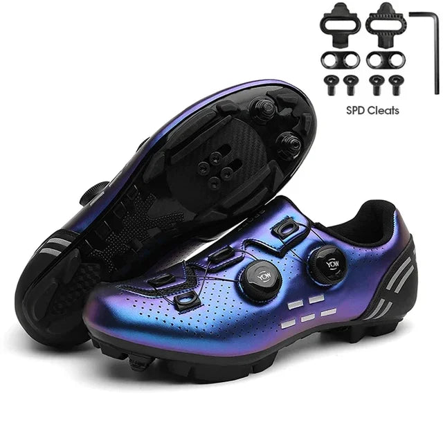 MTB Flat Shoes with Clits Man Speed Route Cycling Sneakers Women  Road Dirt Bike Footwear Biking Calas Racing Bicycle Spd Cleat