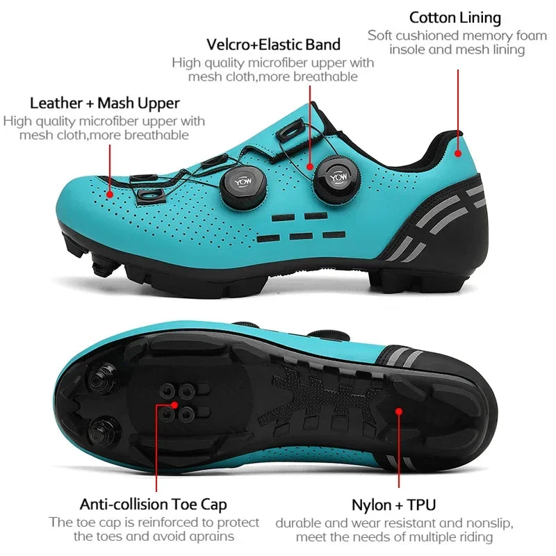 MTB Flat Shoes with Clits Man Speed Route Cycling Sneakers Women  Road Dirt Bike Footwear Biking Calas Racing Bicycle Spd Cleat