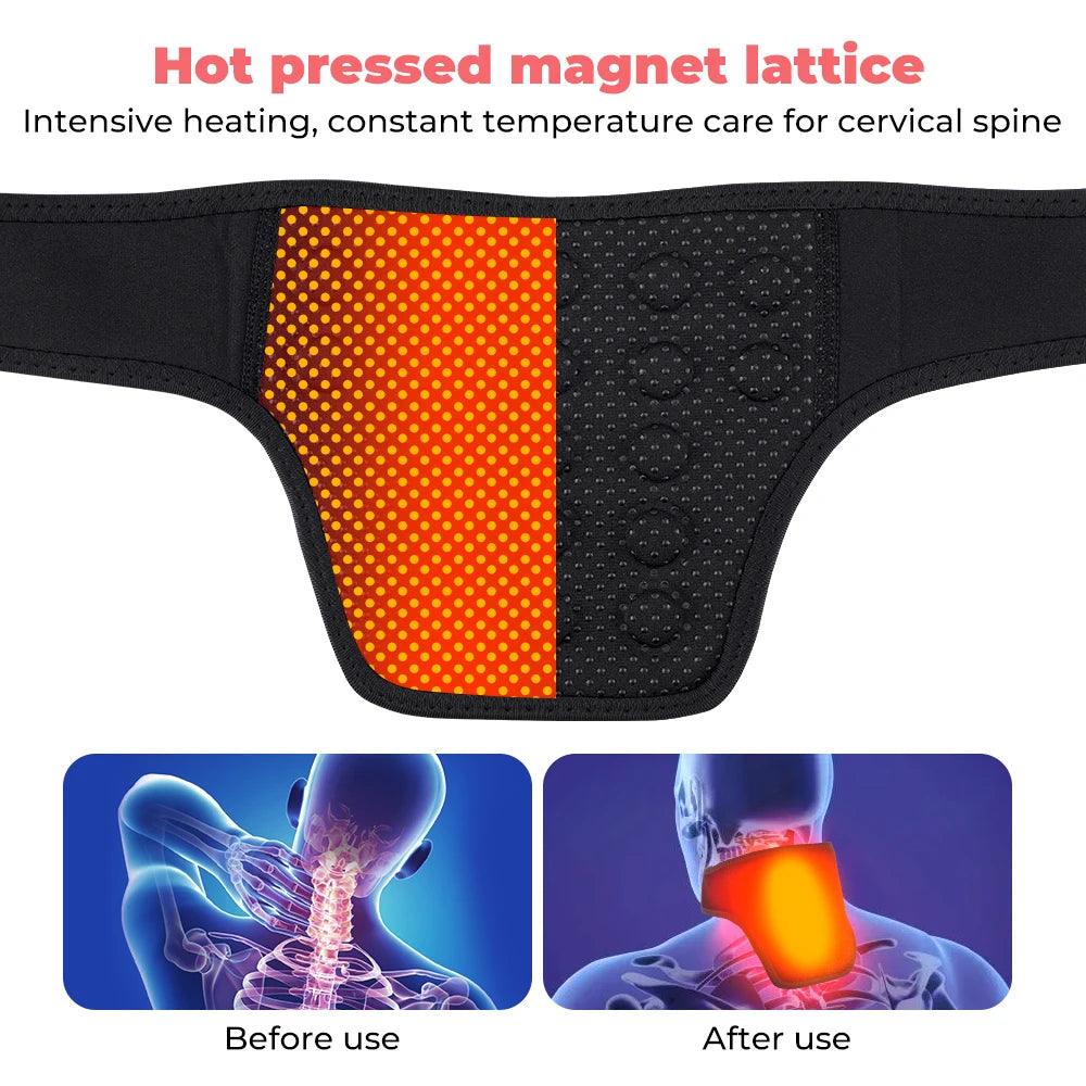 Magnetic Neck Support Tourmaline Belt Magnet Therapy Self-heating Brace Wrap Neck Protect Band Massager Belt Health Care