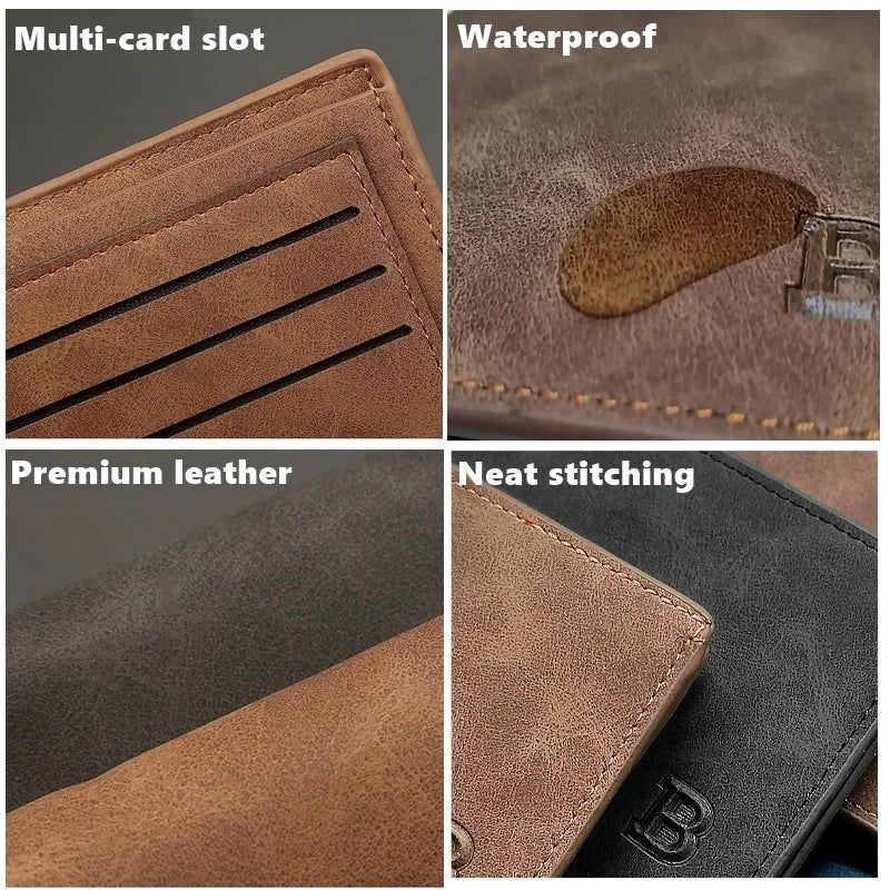 Men Wallets Free Name Engraving Slim Card Holder Male Wallet PU Leather Small Zipper Coin Pocket Man Purse Wallet Fashion