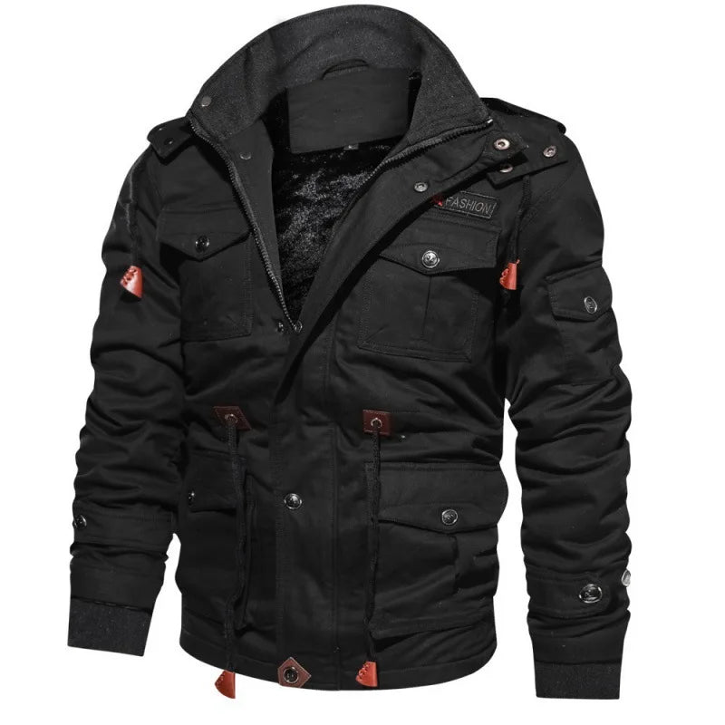 Men Winter Military Jackets Coats Multi-pocket Casual Cargo Jackets High Quality Male Cotton Winter Coats Warm Parkas Size 6XL