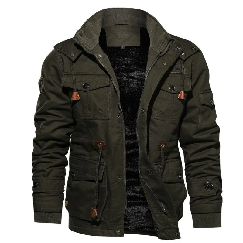 Men Winter Military Jackets Coats Multi-pocket Casual Cargo Jackets High Quality Male Cotton Winter Coats Warm Parkas Size 6XL