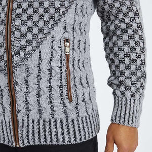 Men's Winter Sweater Casual Long Sleeve Knitted Sweater Turtleneck Zipper Cardigan Sweaters High Collar Knitwears Men's Coat 3XL