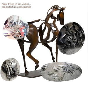 Metal Three-dimensional Openwork Adonis-horse Sculpture Horse Sculpture-Adonis Desktop Decorative Ornaments