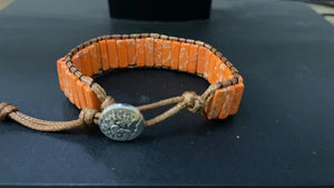 Milangirl Chakra Bracelet Jewelry Handmade Multi  Natural Stone Tube Beads Leather Wrap Bracelet Couples Bracelets Whole sale