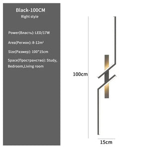 Modern Creative Strip Led Wall Lamp Minimalist Bedroom Bedside Wall Sconce Led Lights Living Room TV Sofa Background Wall Lamp