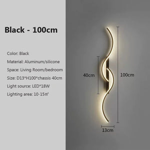 Modern LED Wall Lamp Minimalist Led Light Bedroom Bedside Long Strip Wall Sconces Living Room Home Indoor Lighting Fixture