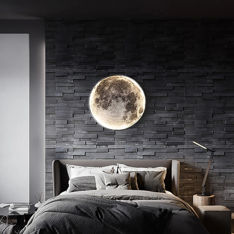 Modern LED Wall Lamp Moon Indoor Lighting For Bedroom Living Hall Room HOME Decoration Fixture Lights decorate Lusters Lamps