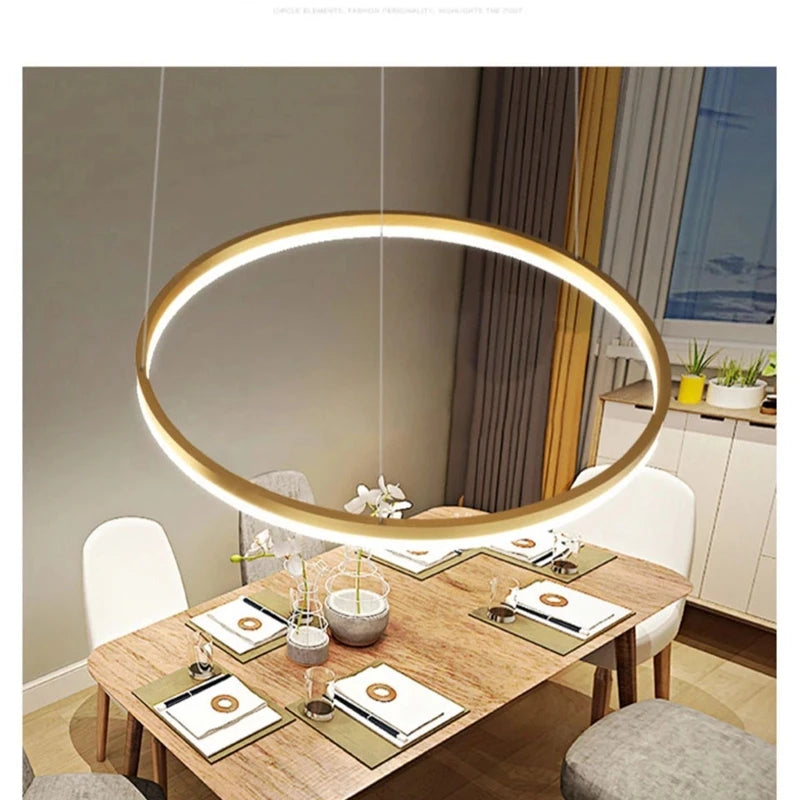 Modern Led Chandelier Circle Ring Ceiling Lamp Luster room decor For Bedroom Kitchen Dining Room Hanging Lamp Home Decoration