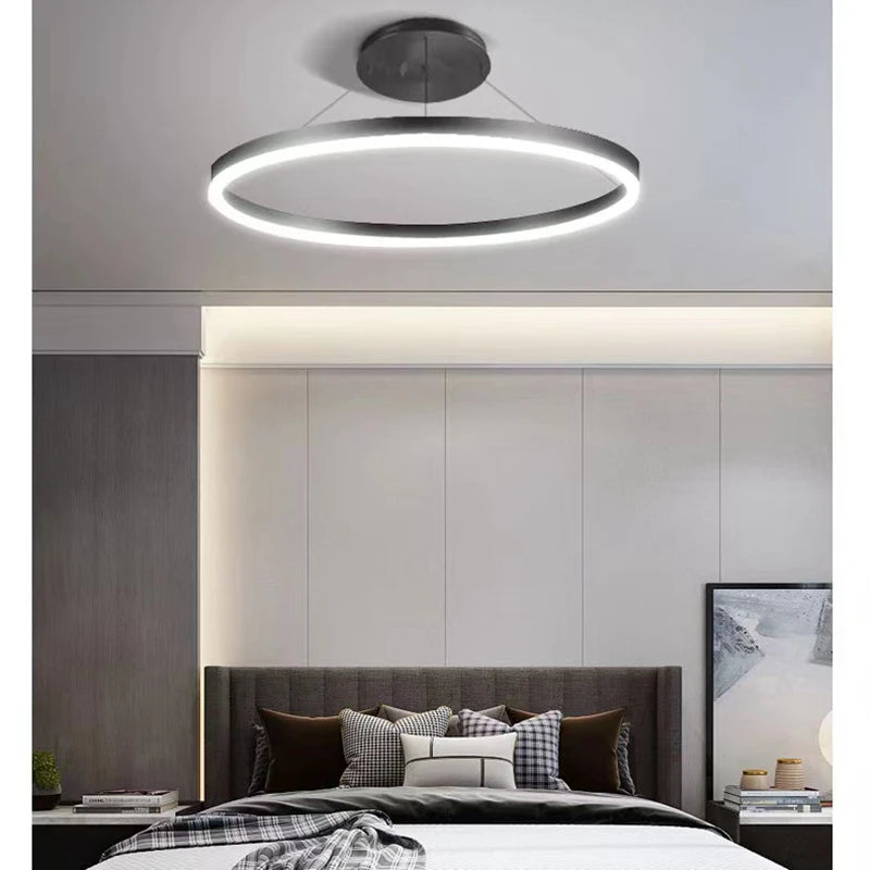 Modern Led Chandelier Circle Ring Ceiling Lamp Luster room decor For Bedroom Kitchen Dining Room Hanging Lamp Home Decoration