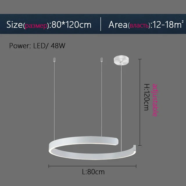 Modern Round Ring Lamp Nordic LED Circle Chandelier For Living Room Kitchen Hotel Decoration Rose Gold Dining Table Hanging Lamp