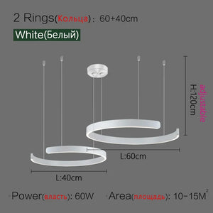 Modern Round Ring Lamp Nordic LED Circle Chandelier For Living Room Kitchen Hotel Decoration Rose Gold Dining Table Hanging Lamp