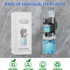 Mouthwash Dispenser Automatic 550ML Mouthwash Dispenser for Bathroom Waterproof Refillable Mouth Wash Dispensers with 2 Cups