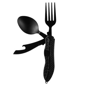 Multi-function 4 In 1 Combo Knife Fork Spoon Folding Cutlery Picnic Hiking Outdoor Travel Portable Tableware