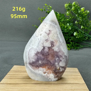 Natural High Quality Pink Amethyst Flower Agate Geode Free Form Torch Home Decor Reiki Energy Meditation Healing