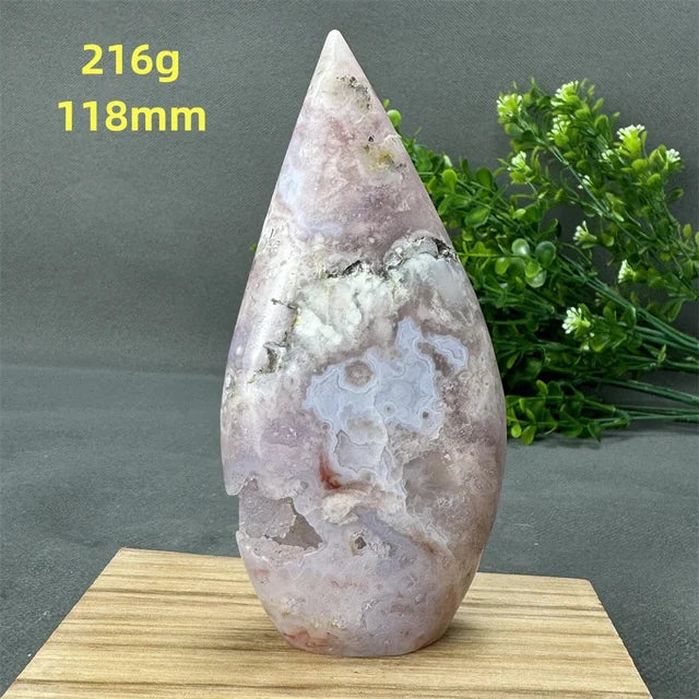 Natural High Quality Pink Amethyst Flower Agate Geode Free Form Torch Home Decor Reiki Energy Meditation Healing