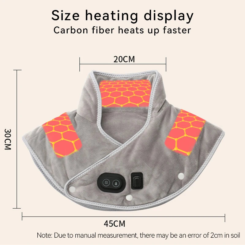 Neck Heating Pad Wrap Heated Shoulder Massager USB Electric Cervical Relieve Pain Relief Back Brace Tool Warming For Office Home