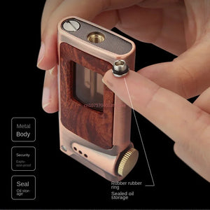 New Baicheng Kerosene Lighter Transparent Large Capacity Oil Tank Retro Wood Grain Lighter Men's Gift Nostalgic Collection