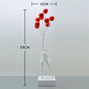 New Banksy Balloon Girl Resin Sculptures Figurines Flying Balloon Girl Statue Home Decoration Luxury Living Room Desk Decor Gift