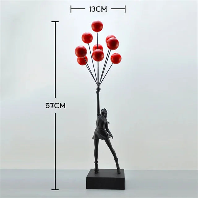 New Banksy Balloon Girl Resin Sculptures Figurines Flying Balloon Girl Statue Home Decoration Luxury Living Room Desk Decor Gift