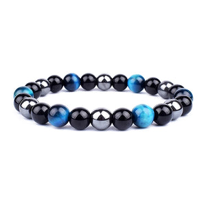 New Magnetic Hematite Bracelets Men Tiger Eye Stone Bead Couple Bracelets for Women Health Care Magnet Help Weight Loss Jewelry