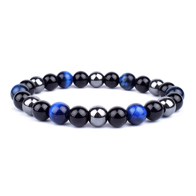 New Magnetic Hematite Bracelets Men Tiger Eye Stone Bead Couple Bracelets for Women Health Care Magnet Help Weight Loss Jewelry