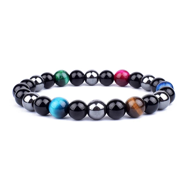 New Magnetic Hematite Bracelets Men Tiger Eye Stone Bead Couple Bracelets for Women Health Care Magnet Help Weight Loss Jewelry