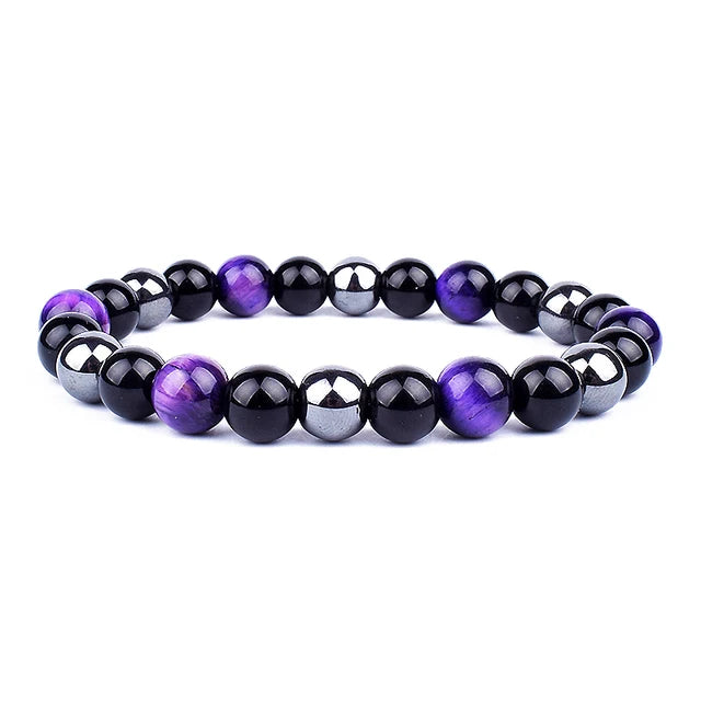 New Magnetic Hematite Bracelets Men Tiger Eye Stone Bead Couple Bracelets for Women Health Care Magnet Help Weight Loss Jewelry