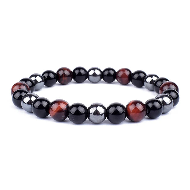 New Magnetic Hematite Bracelets Men Tiger Eye Stone Bead Couple Bracelets for Women Health Care Magnet Help Weight Loss Jewelry