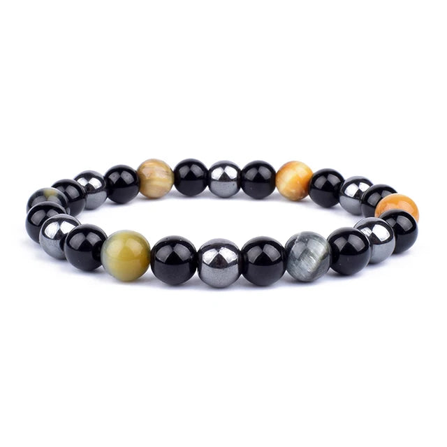 New Magnetic Hematite Bracelets Men Tiger Eye Stone Bead Couple Bracelets for Women Health Care Magnet Help Weight Loss Jewelry