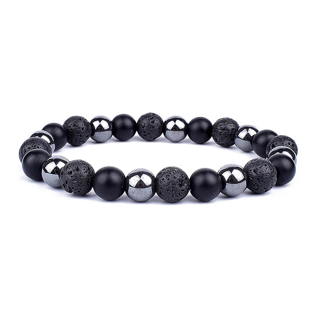 New Magnetic Hematite Bracelets Men Tiger Eye Stone Bead Couple Bracelets for Women Health Care Magnet Help Weight Loss Jewelry