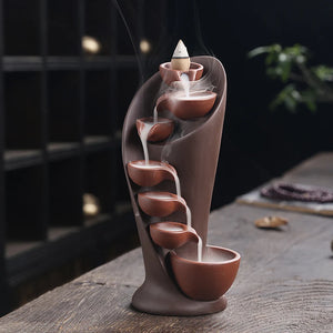 New Torch Design Waterfall Incense Burner Creative Home Decor Incense Holder Portable Ceramic Censer Handicrafts