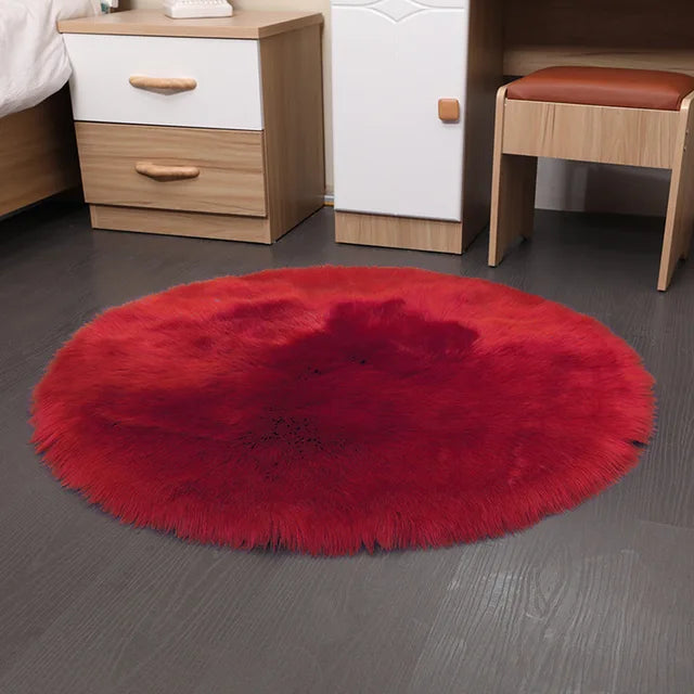 Nordic Fluffy Round Rug for Living Room Luxurious Circle Carpet for Bedroom Shaggy Plush Soft Round Rug Home Decoration Carpets