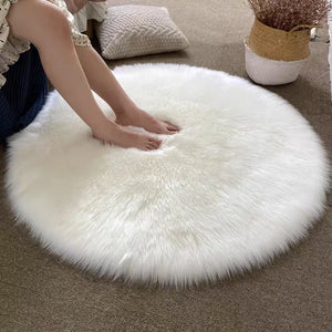 Nordic Fluffy Round Rug for Living Room Luxurious Circle Carpet for Bedroom Shaggy Plush Soft Round Rug Home Decoration Carpets