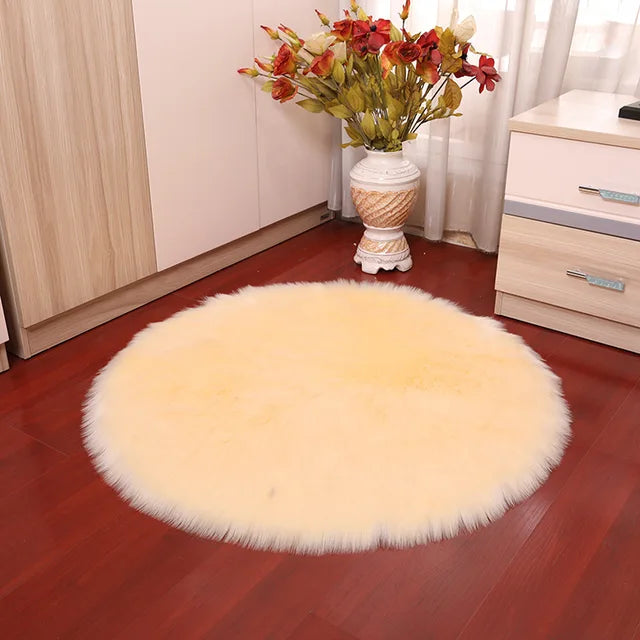 Nordic Fluffy Round Rug for Living Room Luxurious Circle Carpet for Bedroom Shaggy Plush Soft Round Rug Home Decoration Carpets