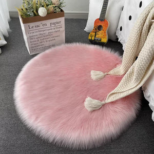 Nordic Fluffy Round Rug for Living Room Luxurious Circle Carpet for Bedroom Shaggy Plush Soft Round Rug Home Decoration Carpets